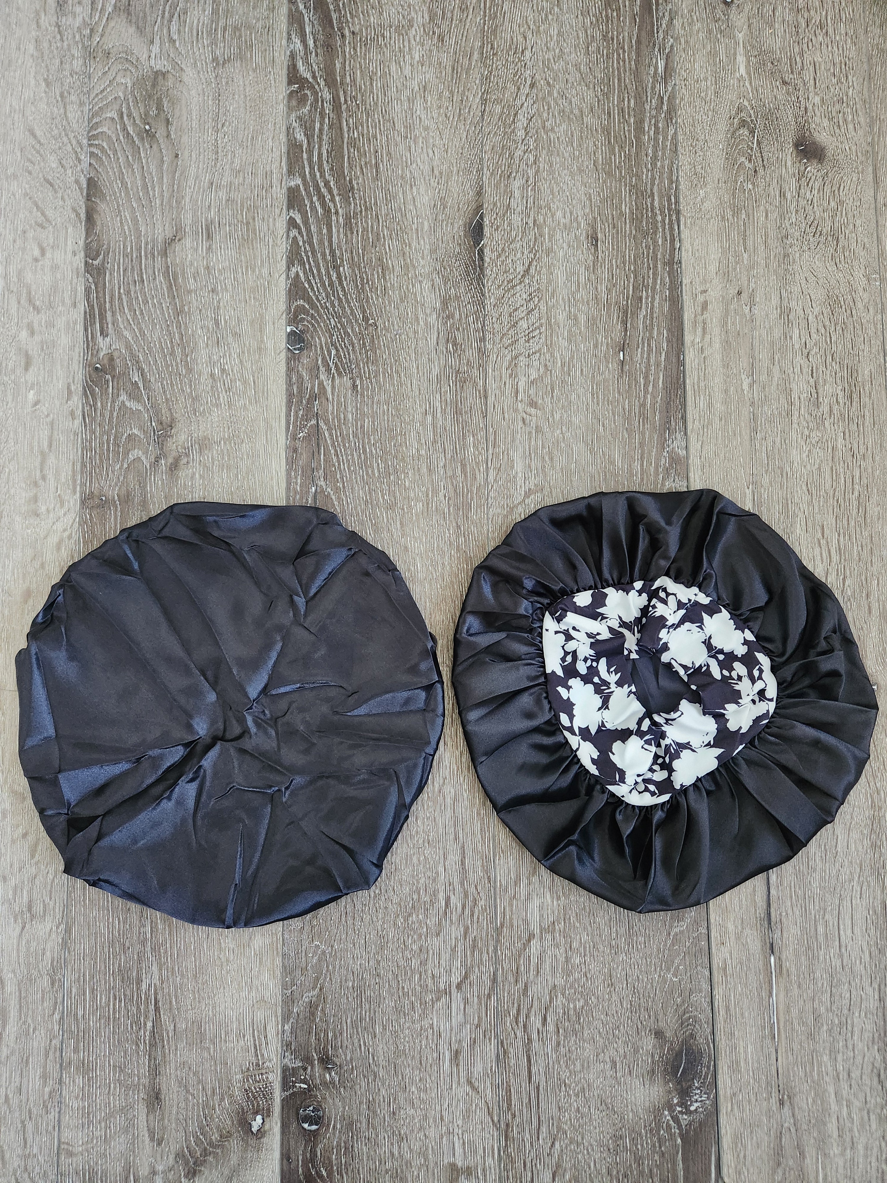 Silk Black Pattern Bonnet