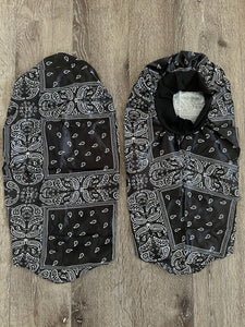 Silk Paisley Black Bonnet - Long