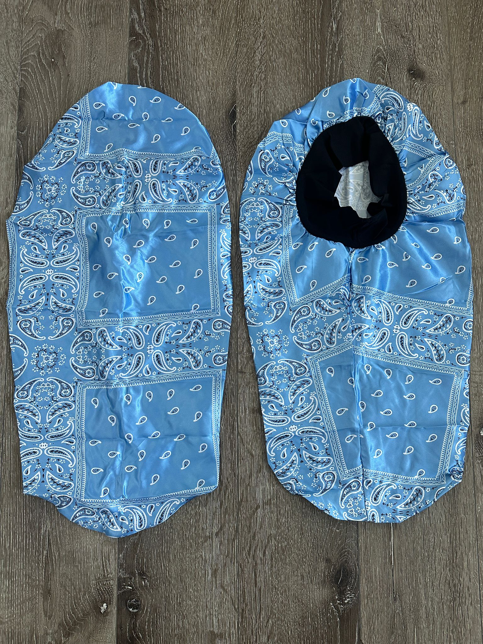 Silk Paisley Sky Blue Bonnet - Long