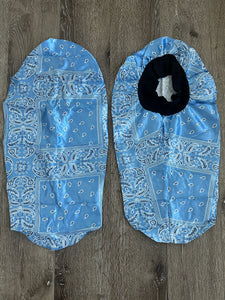 Silk Paisley Sky Blue Bonnet - Long